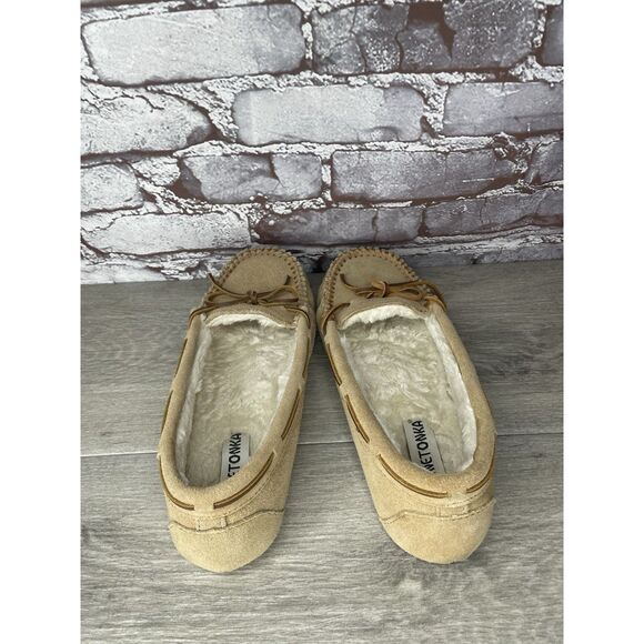 Minnetonka Cally Suede Faux Fur Lined Slip On Slippers Women Sz 10M US/41EU 4052 - Picture 14 of 16